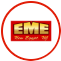 A red and gold logo for eme